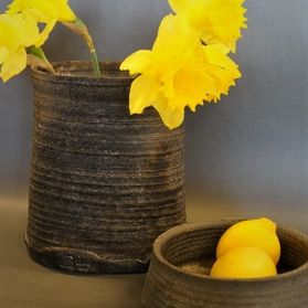 Dorte Visby keramik - rillevase og rilleskål