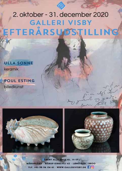 Galleri Visby Efterårsudstilling 2020 - billedkunstner Poul Esting og keramiker Ulla Sonne. Udstillingen kan opleves fra d. 2. oktober til d. 31. december 2020.
